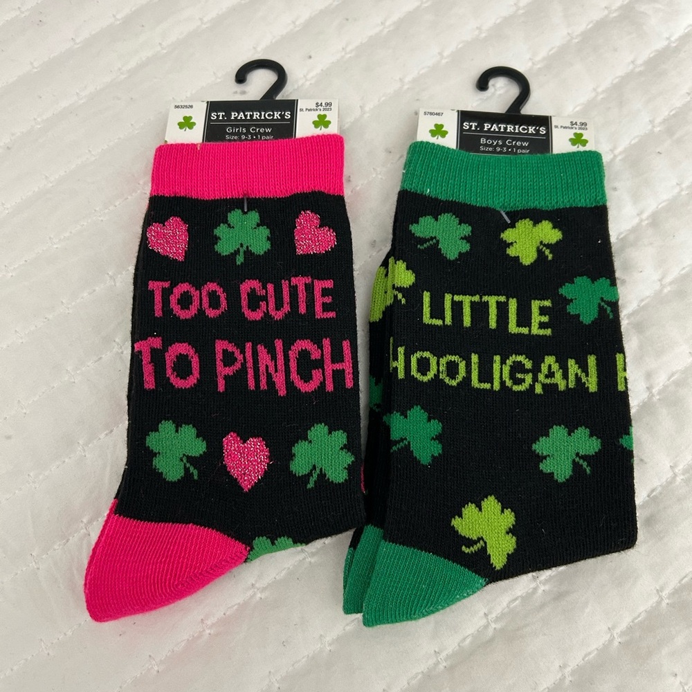 St. Patrick Socks 2 pair-size 9-3
